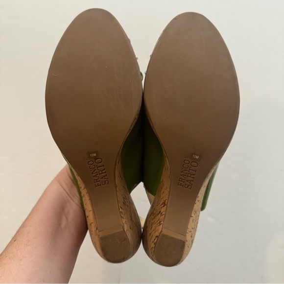 Franco Sarto Green Patent Leather Wedge Sandals - Picture 7 of 8